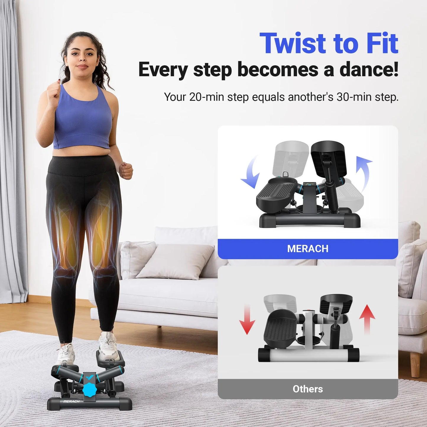 Mini Twist Stepper with Resistance Band