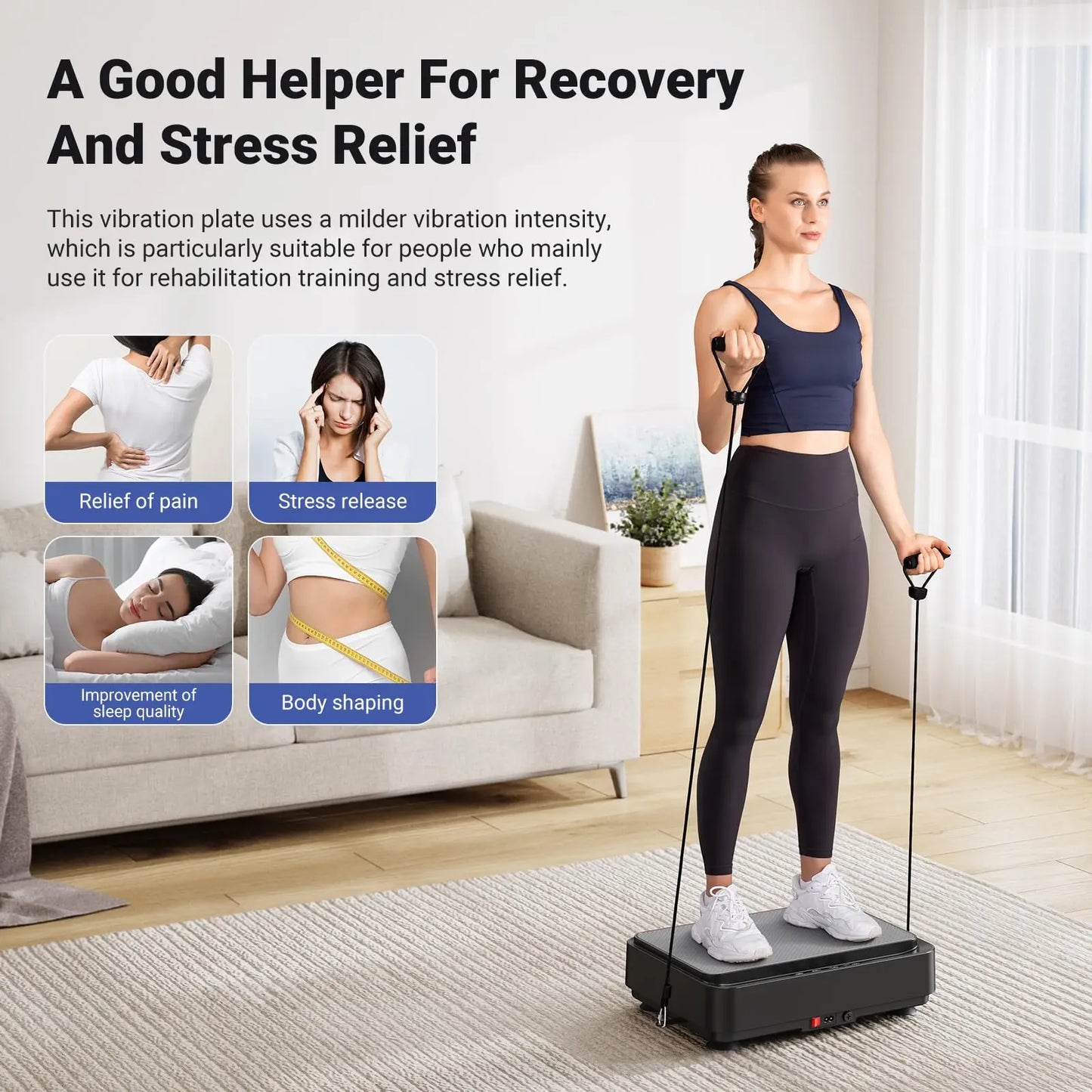 Exercise Machine Vibration Plate With Remote and Bands