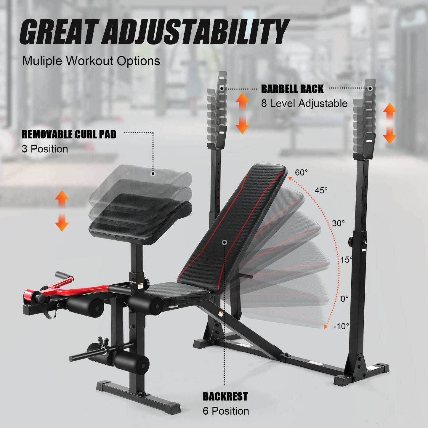 Adjustable Weight Bench Multi-functional Bench Press