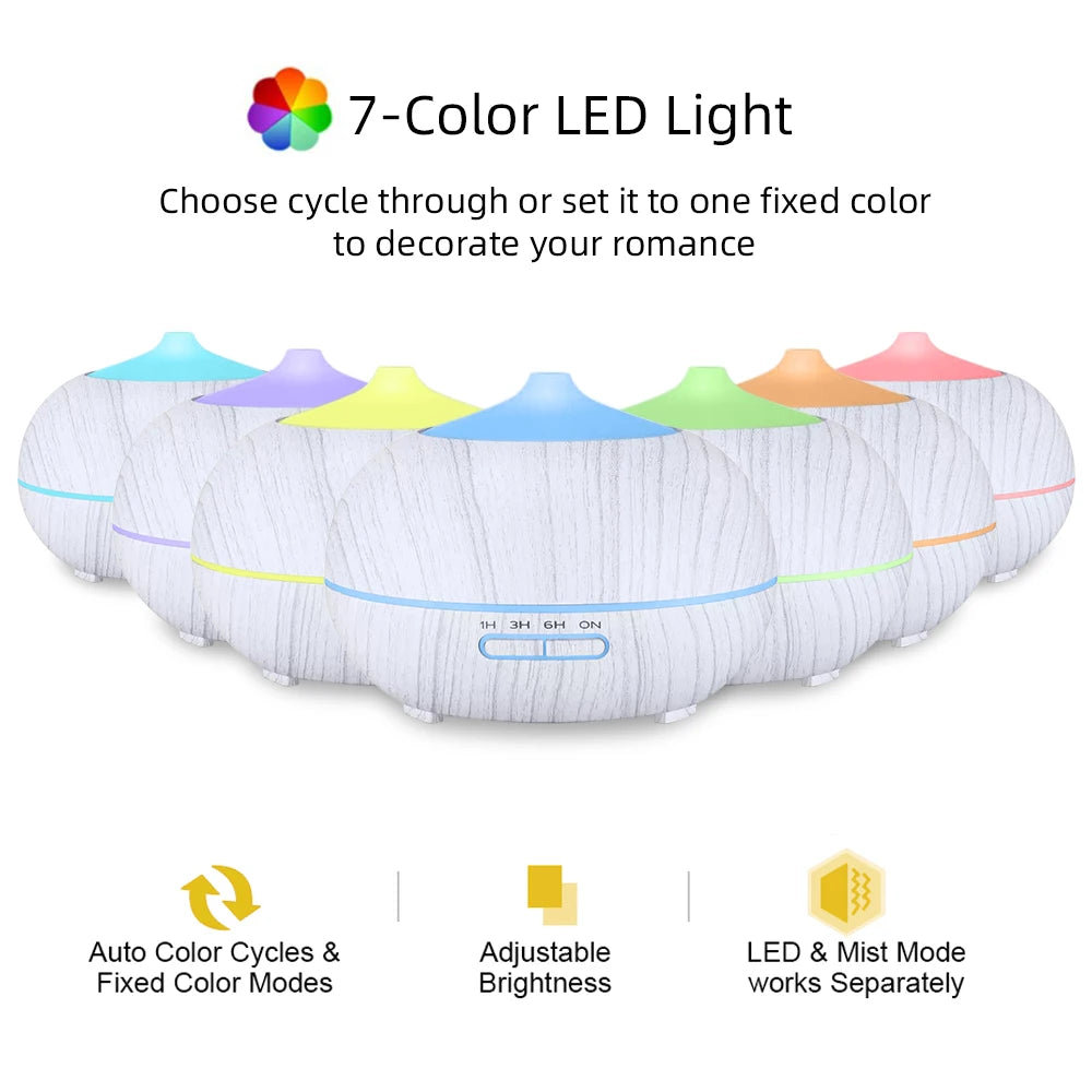 Essential Aroma 6 Oils, Diffuser Color LED