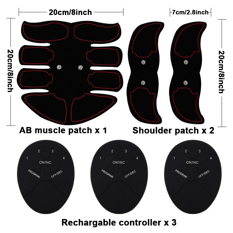 USB Rechargeable Abdominal Muscle Stimulator Training Belt