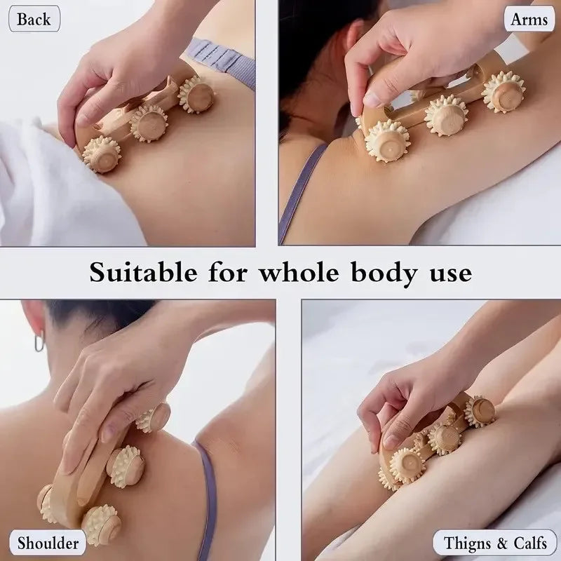 Manual Wooden Deep Tissue Muscle Roller Tool