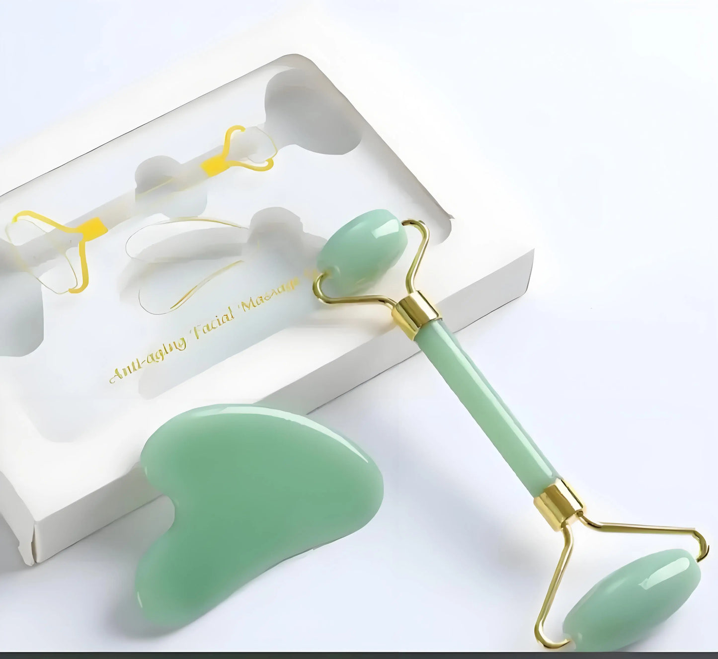 Dual Head Tools Jade Roller & Gua Sha Set