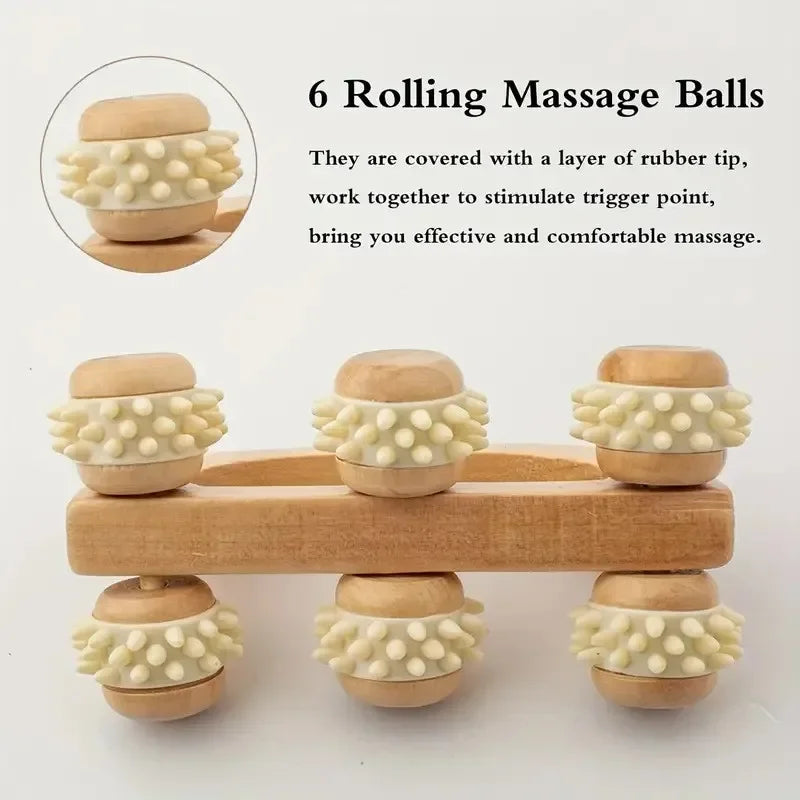 Manual Wooden Deep Tissue Muscle Roller Tool