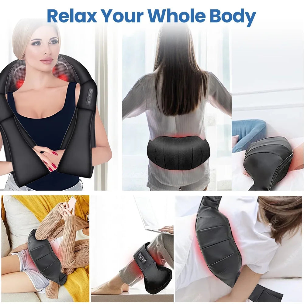 Body Kneading Muscles Heating Pillow