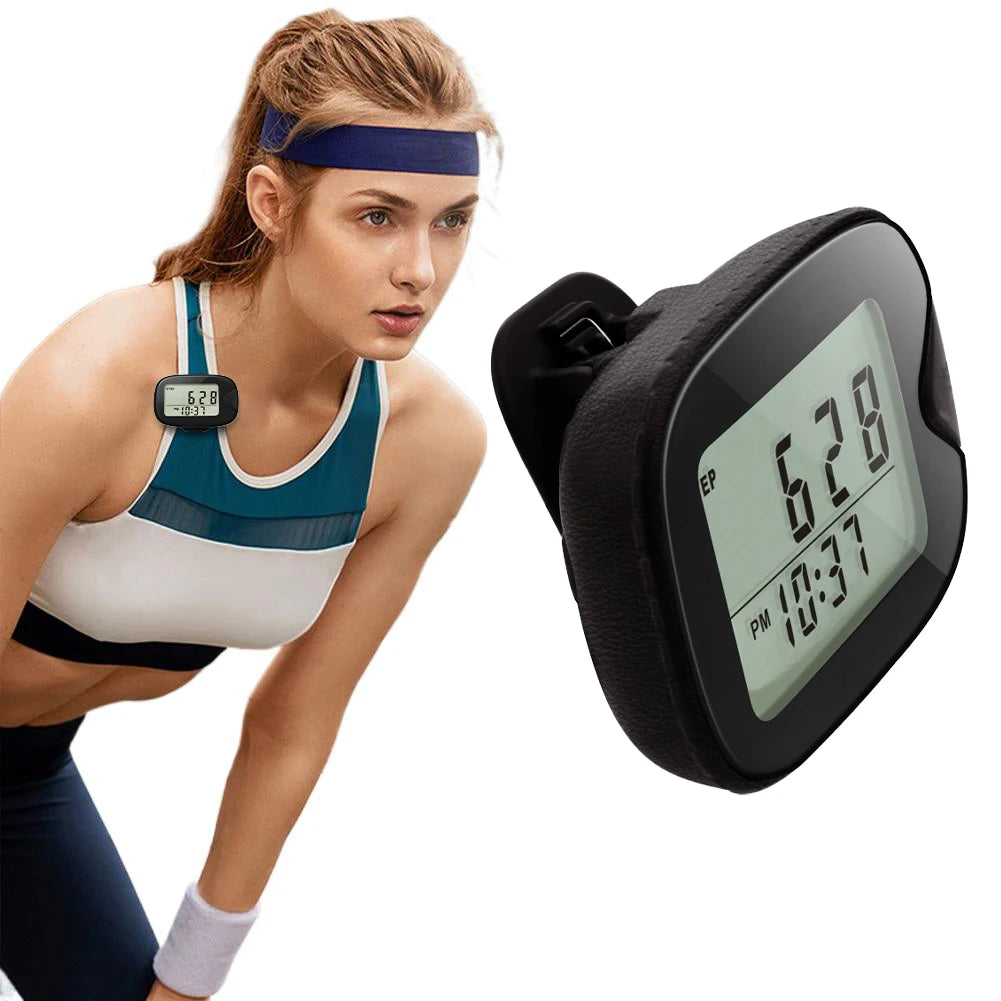 Electronic Pedometer Clip On Step Counter LCD Display