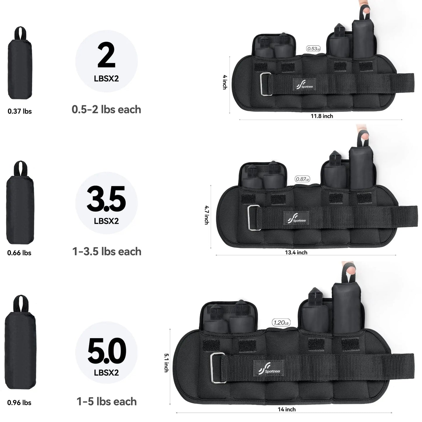 Adjustable1 Pair 1 2 3 4 6 7 8 10 lbs