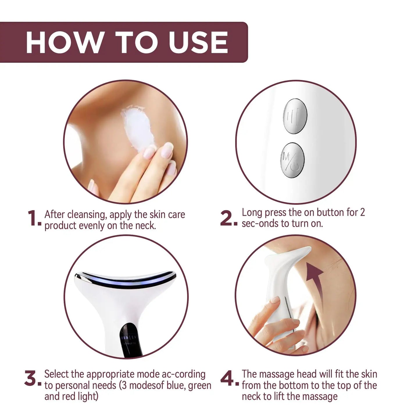 Gel Multi-Color Portable Ergonomic Neck & Face Device