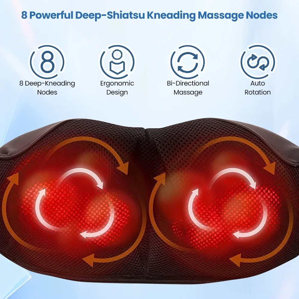 Body Kneading Muscles Heating Pillow