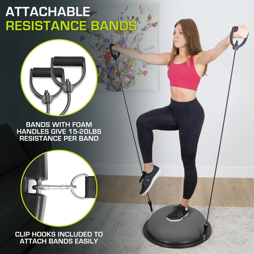 Half Ball with Resistance Bands and Pump