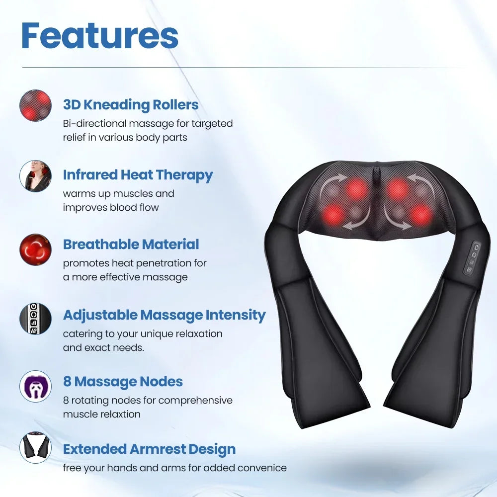 Body Kneading Muscles Heating Pillow