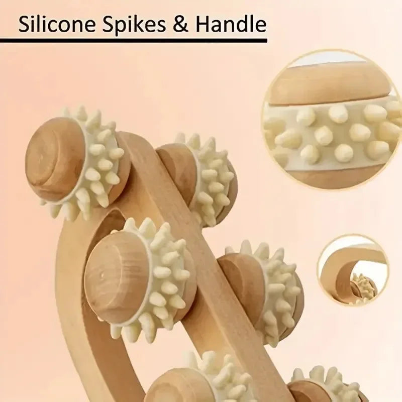 Manual Wooden Deep Tissue Muscle Roller Tool