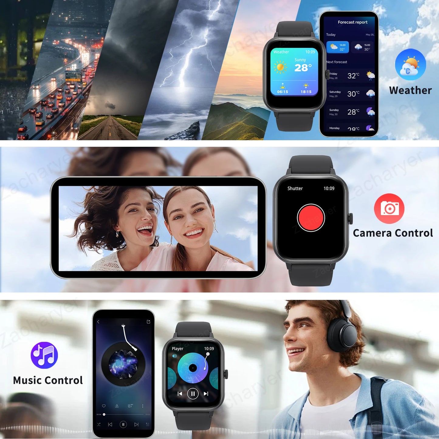 Smart watch, wireless calling/dial for iPhone/Android