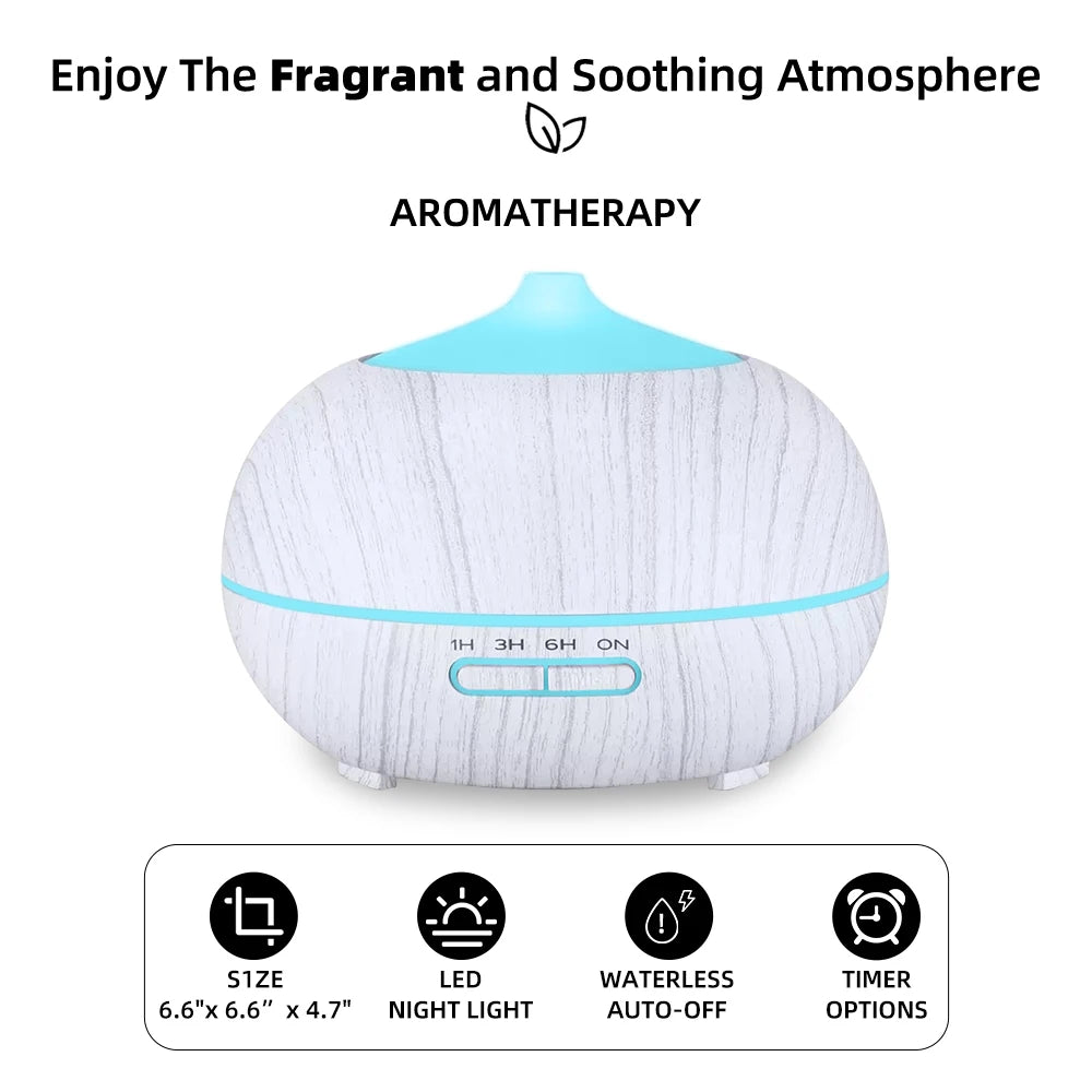 Essential Aroma 6 Oils, Diffuser Color LED