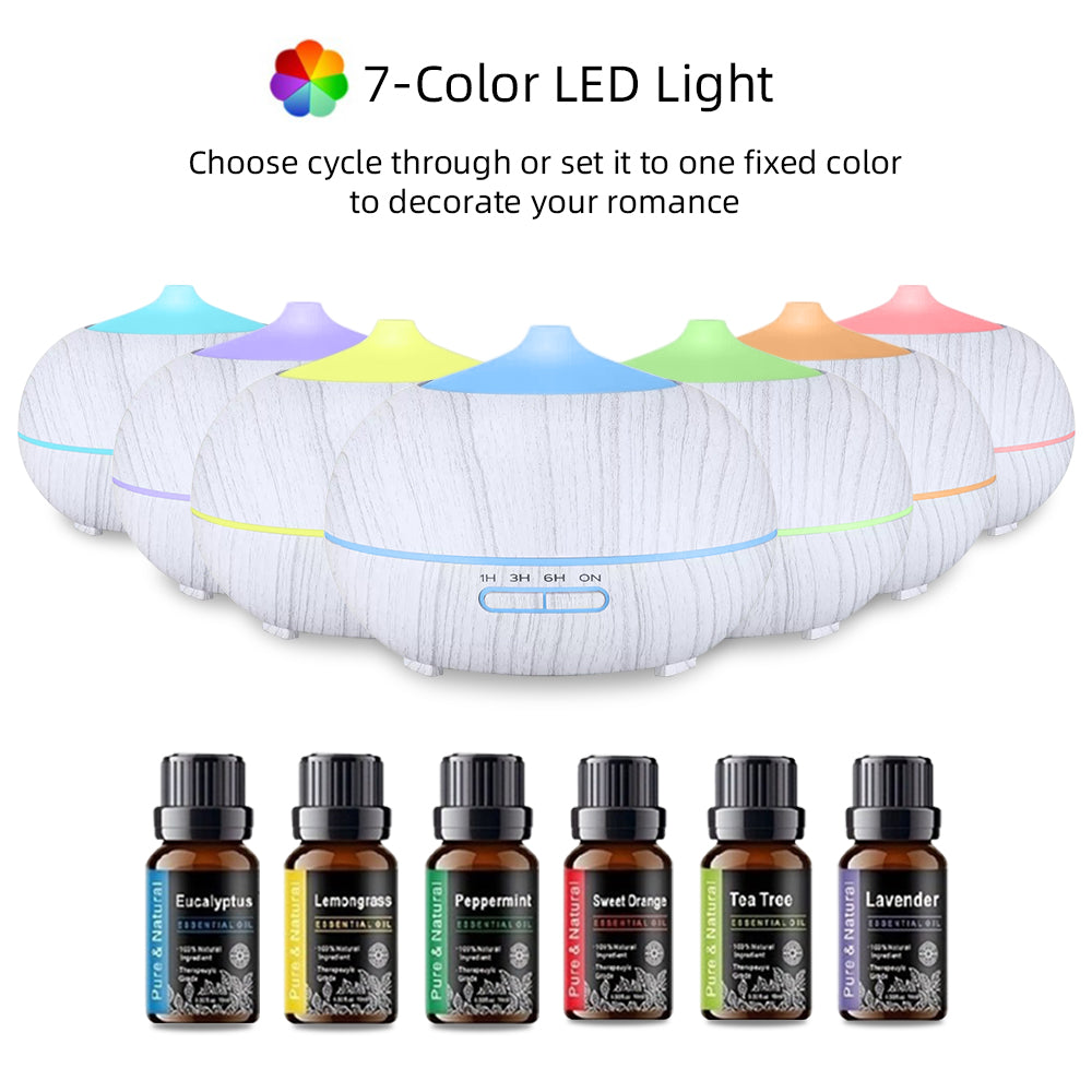 Essential Aroma 6 Oils, Diffuser Color LED