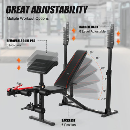 Adjustable Weight Bench Multi-functional Bench Press
