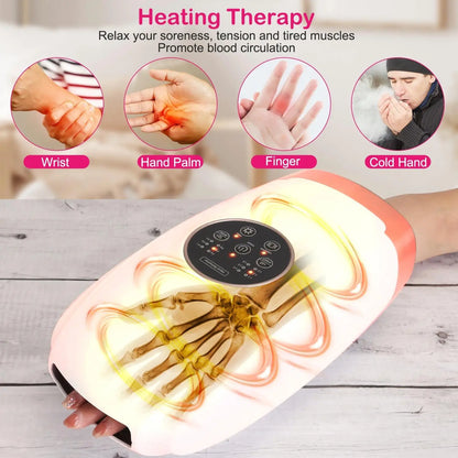 Hand Massager Compression & Heat - 6 Pressure Levels
