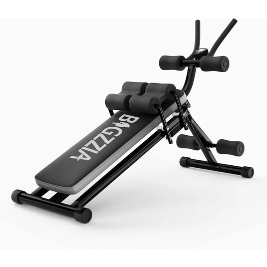 Bigzzia Ab Machine,Stomach Workout Foldable Abdominal Trainer for Home Gym Adjustable Ab Exercise Bench Crunch Machine