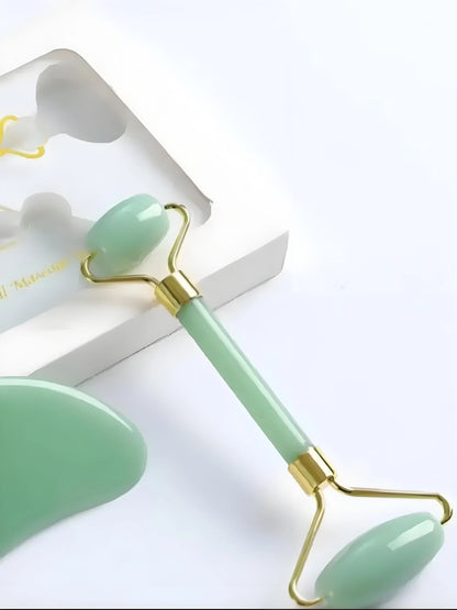 Dual Head Tools Jade Roller & Gua Sha Set
