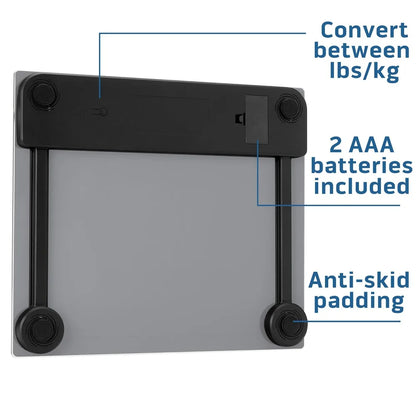 Extra Wide Digital Bathroom Scale 500 lb Capacity Large