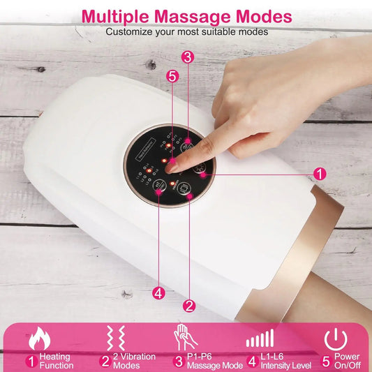 Hand Massager Compression & Heat - 6 Pressure Levels