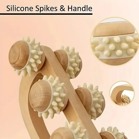 Manual Wooden Deep Tissue Muscle Roller Tool