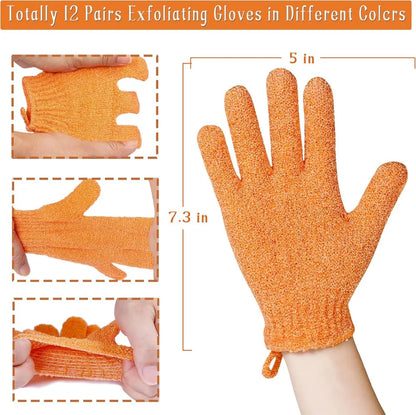 Bath Gloves 24 Pieces 12 Colors
