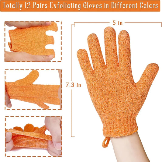 Bath Gloves 24 Pieces 12 Colors