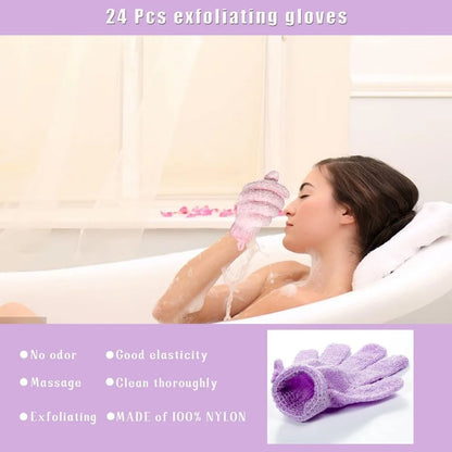 Bath Gloves 24 Pieces 12 Colors